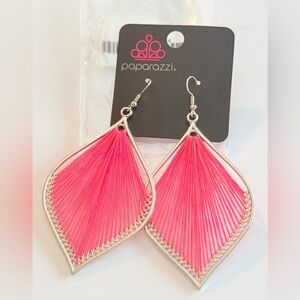 Paparazzi Vibrant Pink Thread Earrings